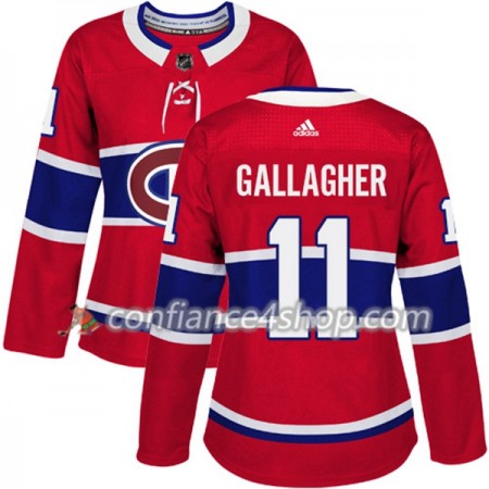 Adidas Maillot de Hockey Montreal Canadiens Brendan Gallagher 11 2017-2018 Rouge Authentic - Femme